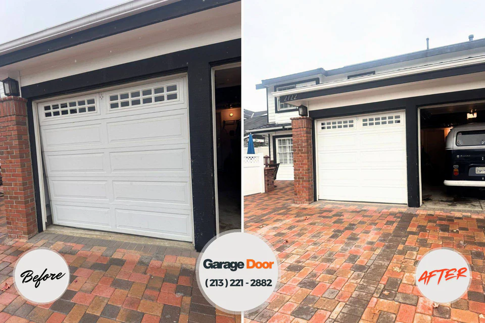 Before and after: garage door repair Bell Hill, WA